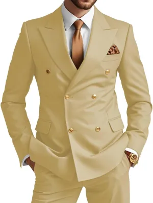 2 Piece Double Breasted Suit Men Slim Fit Wedding Suit for Men Prom Suits Formal Tuxedo
