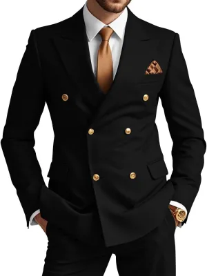 2 Piece Double Breasted Suit Men Slim Fit Wedding Suit for Men Prom Suits Formal Tuxedo