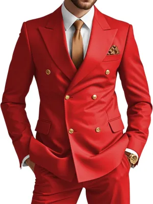 2 Piece Double Breasted Suit Men Slim Fit Wedding Suit for Men Prom Suits Formal Tuxedo