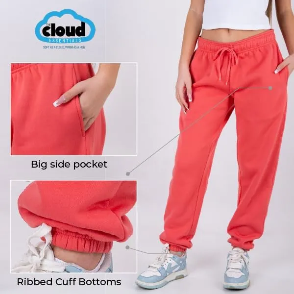 3 Pack Womens Sweatpants Comfortable Fleece Ladies Joggers