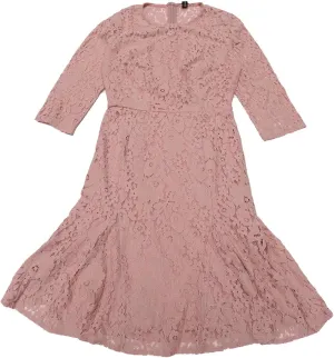 Allegra K Elegant Lace Dress for Women's 3/4 Sleeves Ruffles Bodycon Fishtail Dress