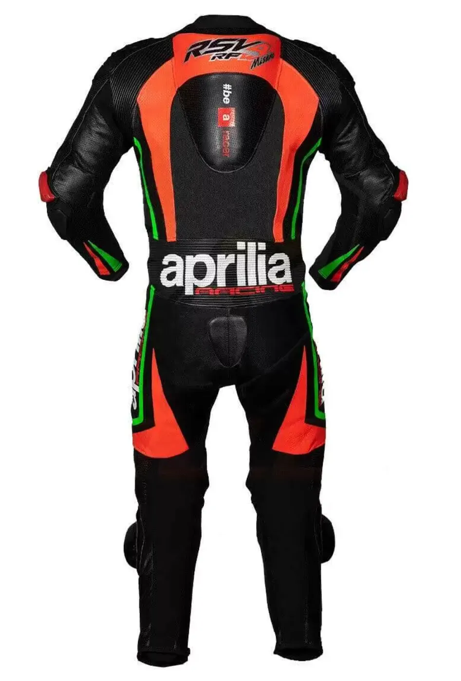 APRILIA MEN MOTORCYCLE GREEN LEATHER RACING SUIT
