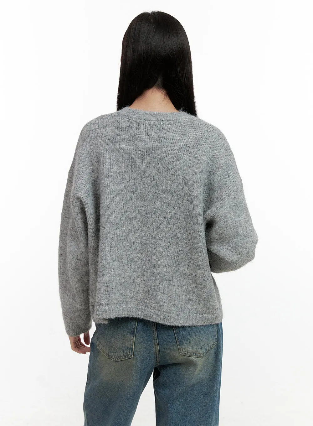 Argyle Loose-Fit Cardigan ON408