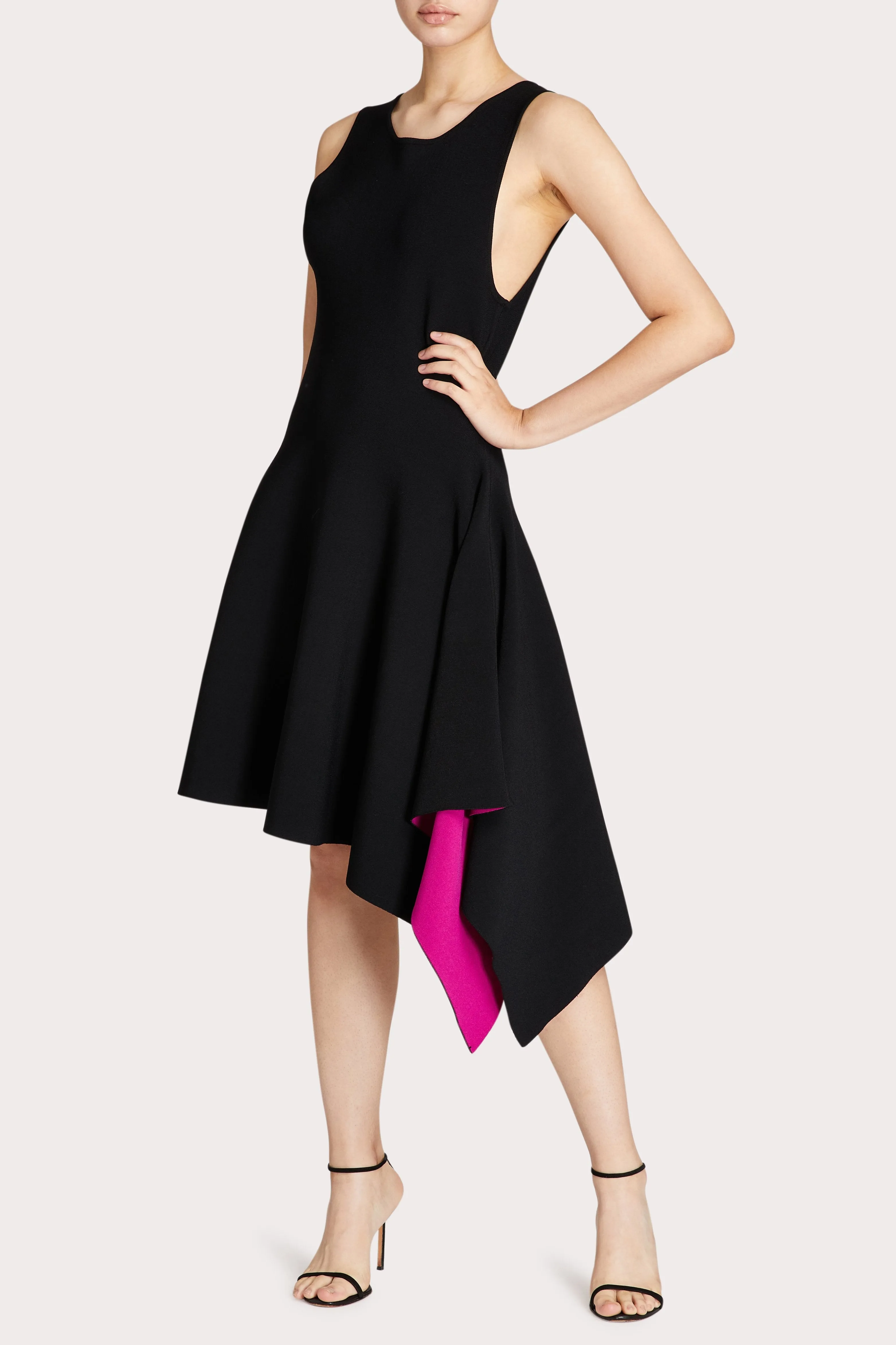 Asymetrical Hem Doubleknit Dress