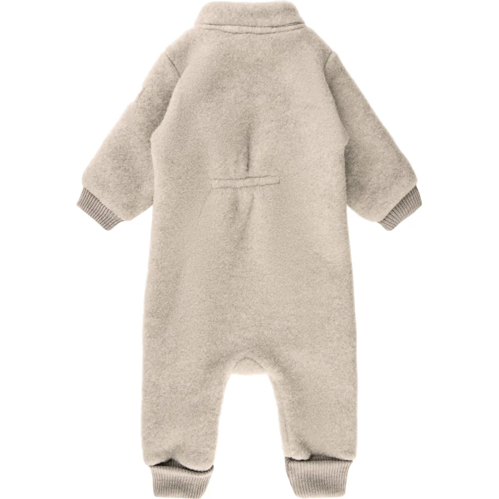 Baby Wool Suit (Rib Cuffs) - Melange Offwhite