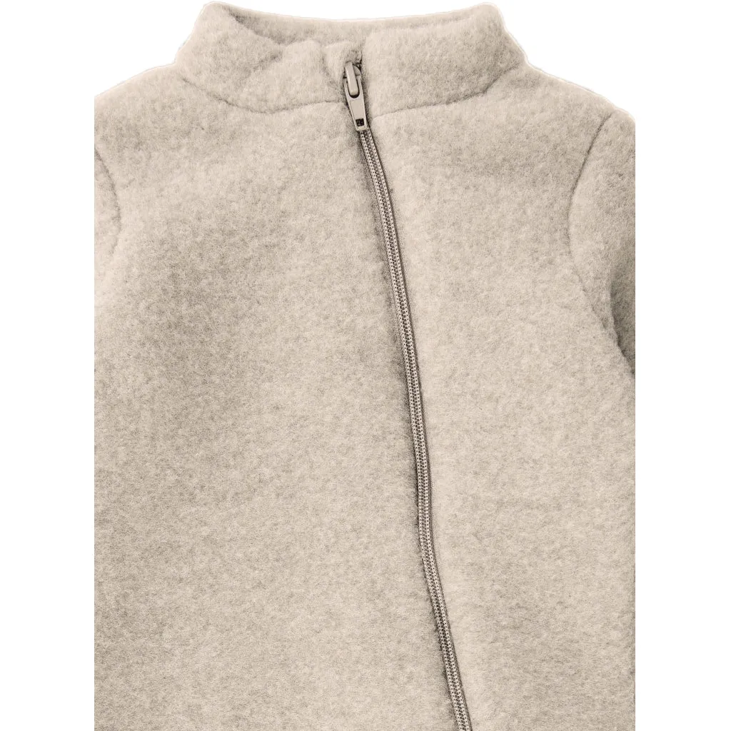 Baby Wool Suit (Rib Cuffs) - Melange Offwhite