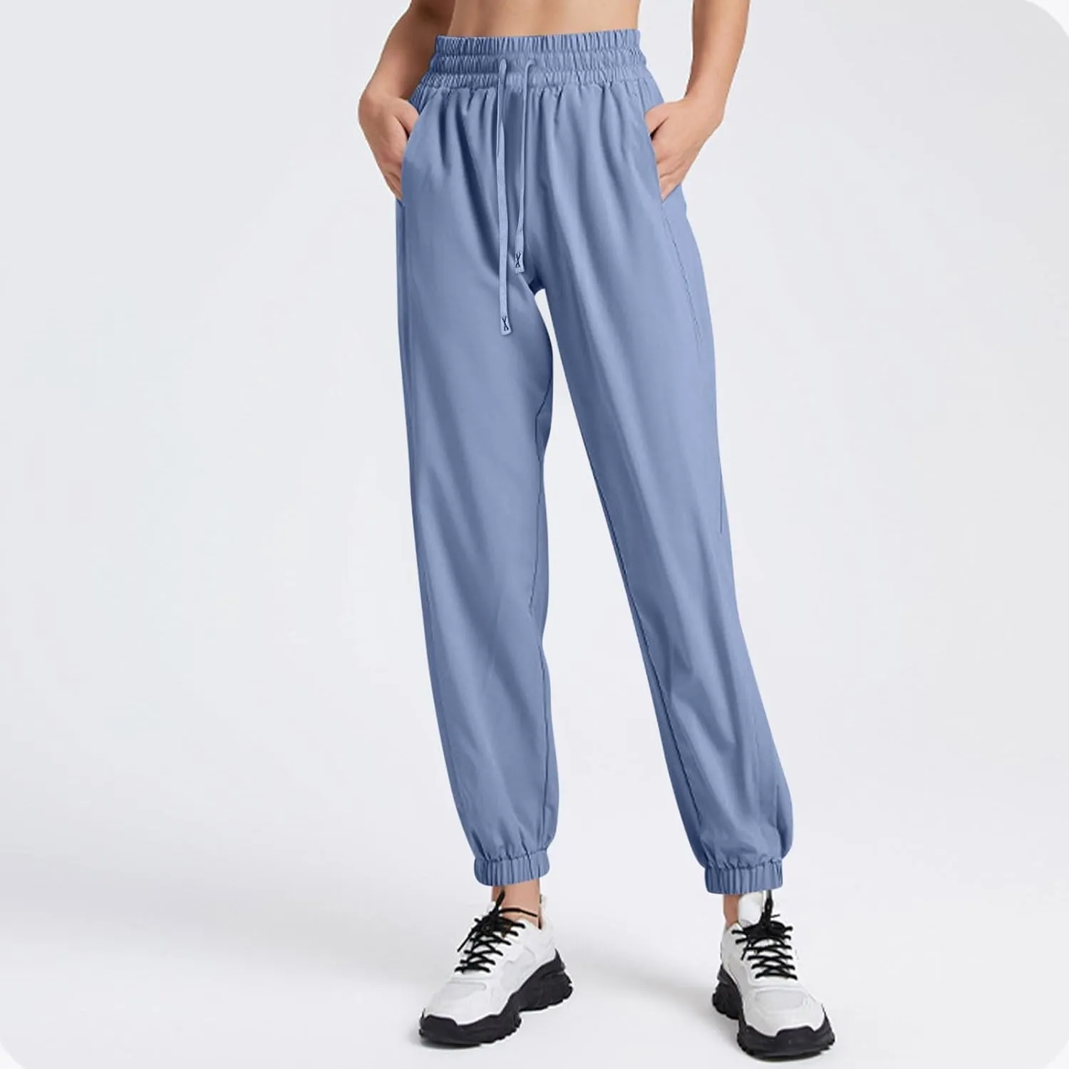 Beeswan Pants for Women Over 50 Ultra Stretch Breathable Casual Pant Quick Dry Elastic Waist Trousers with Pockets