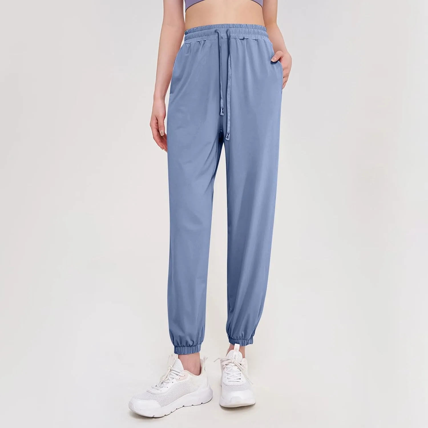 Beeswan Pants for Women Over 50 Ultra Stretch Breathable Casual Pant Quick Dry Elastic Waist Trousers with Pockets