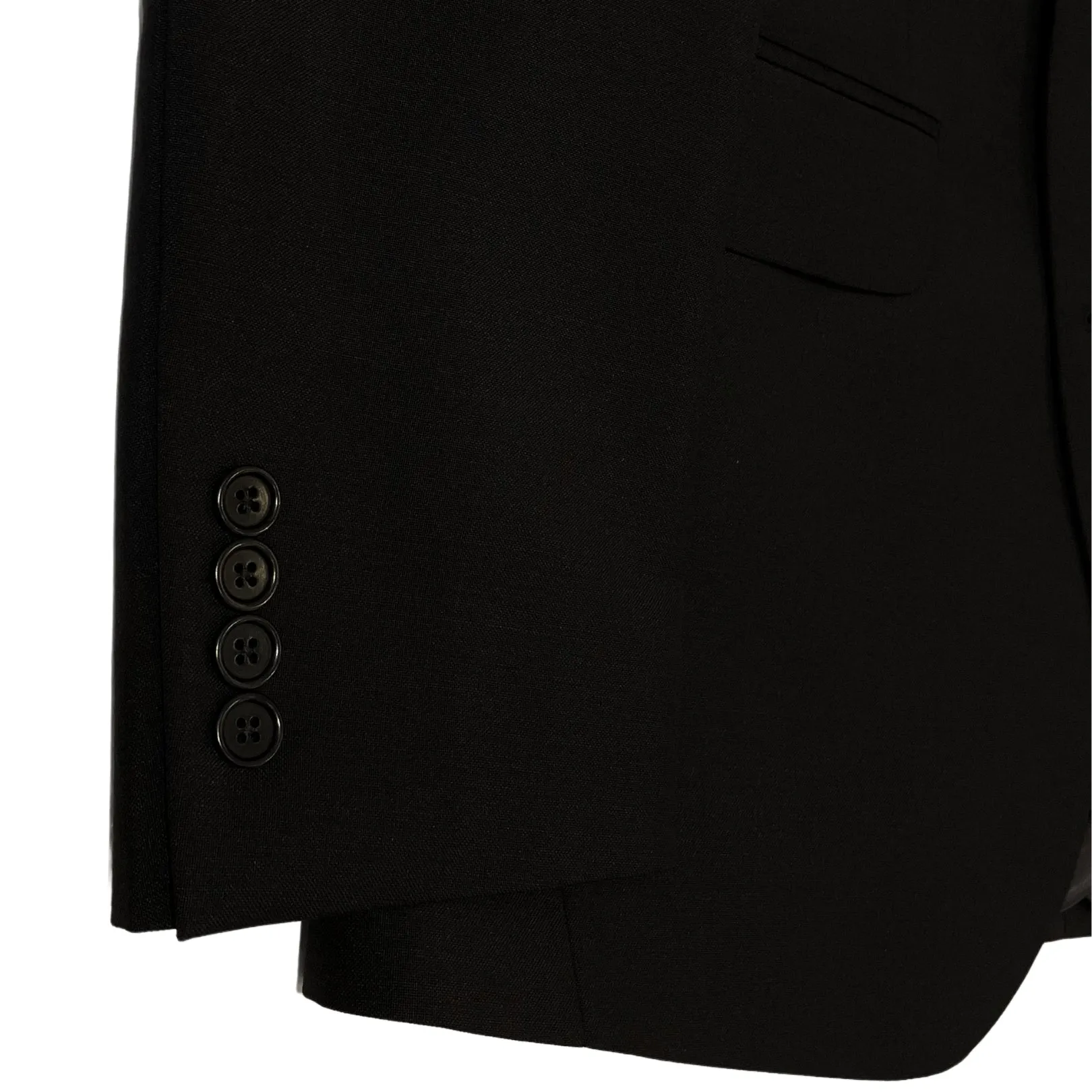 Black Peak Lapel Wool Mohair Wool Suit