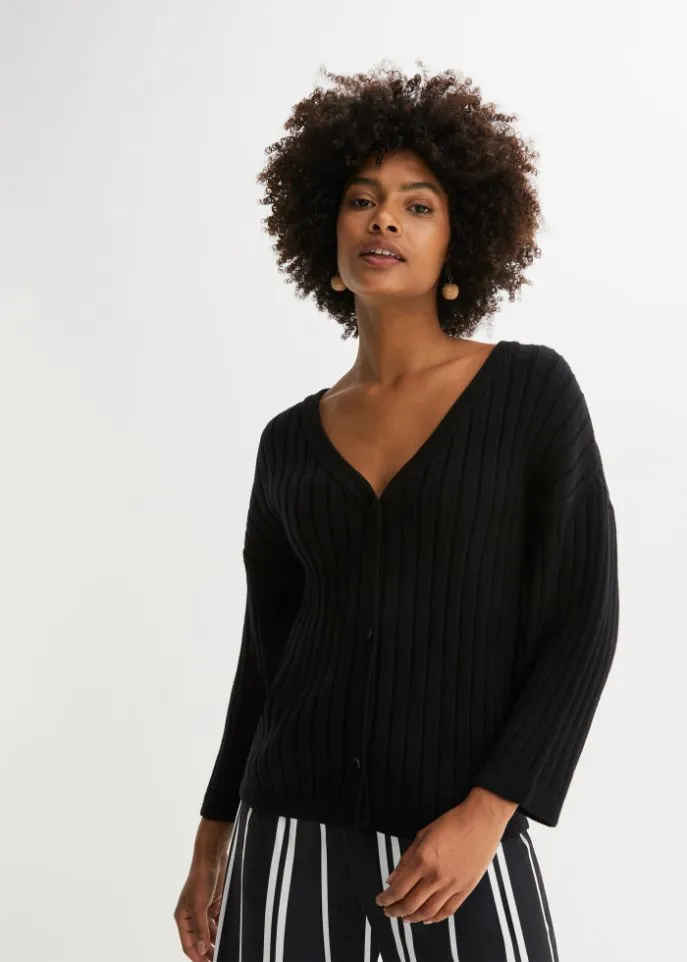 Bodyflirt loose fit cardigan, black