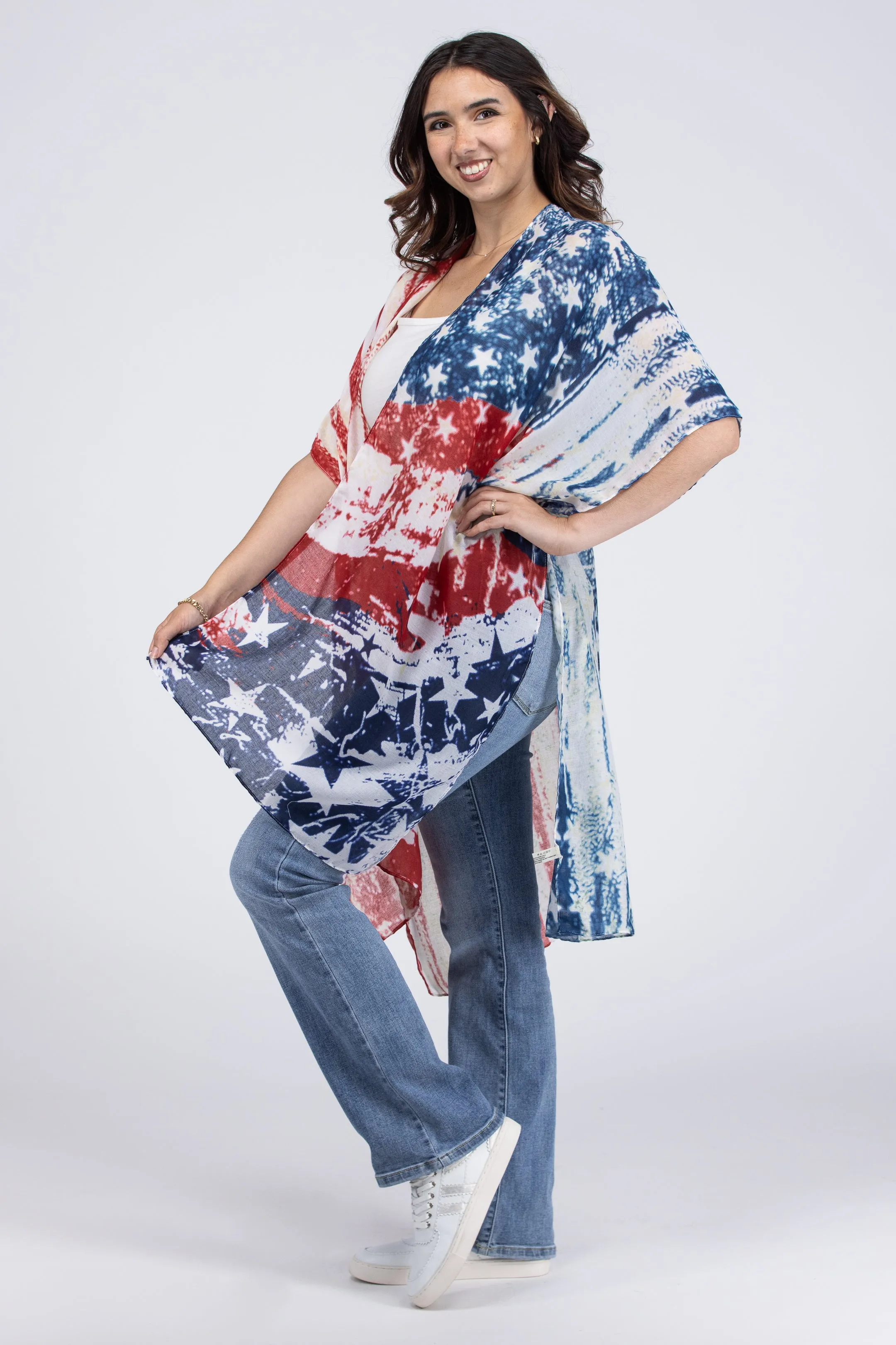 Bold Stripes & Bright Stars Kimono