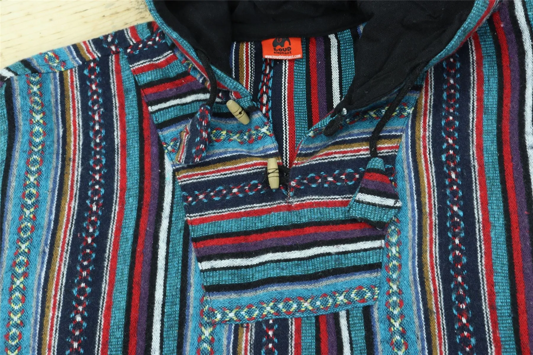 Brushed Gheri Cotton Baja Hoodie - Purple Sky