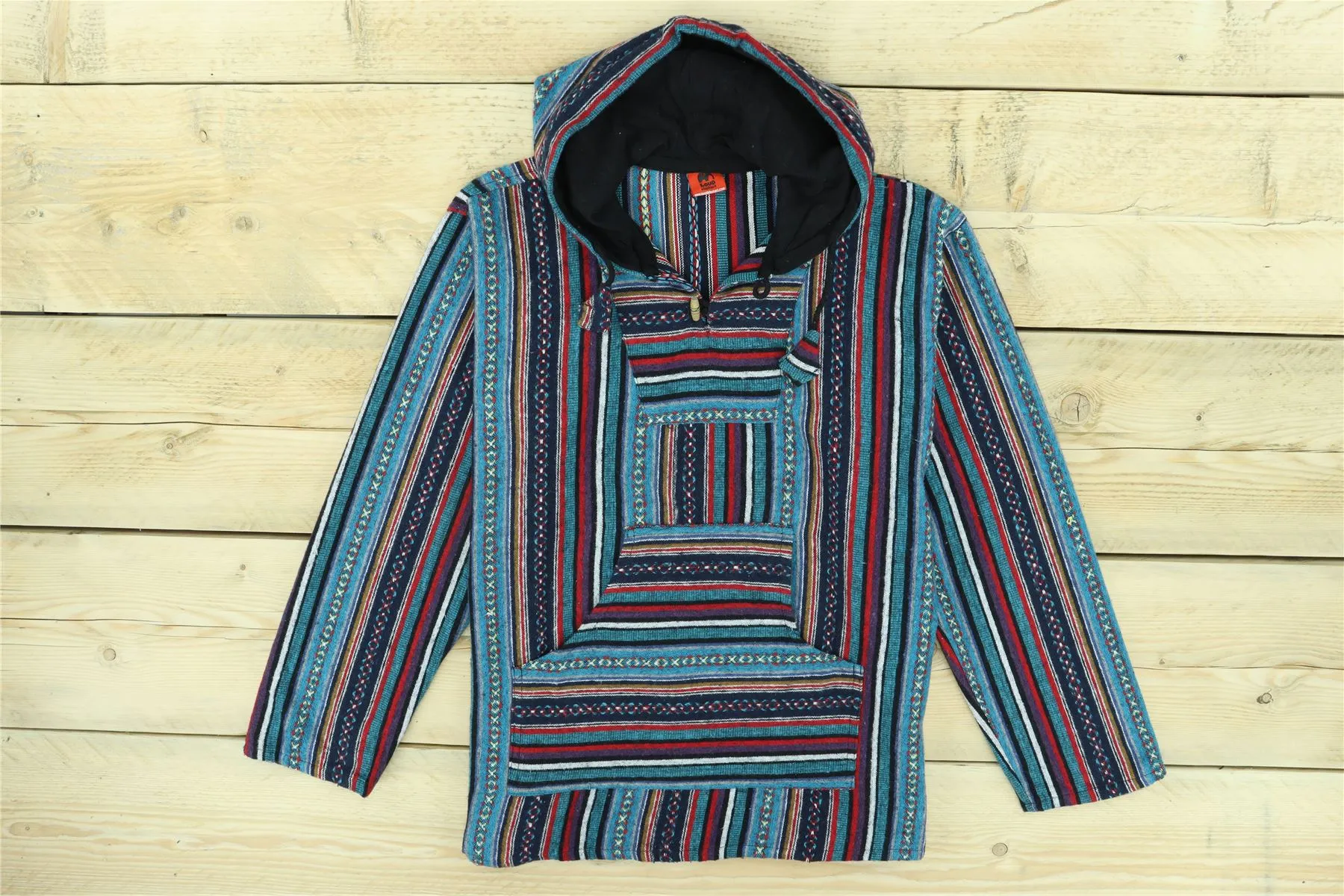 Brushed Gheri Cotton Baja Hoodie - Purple Sky