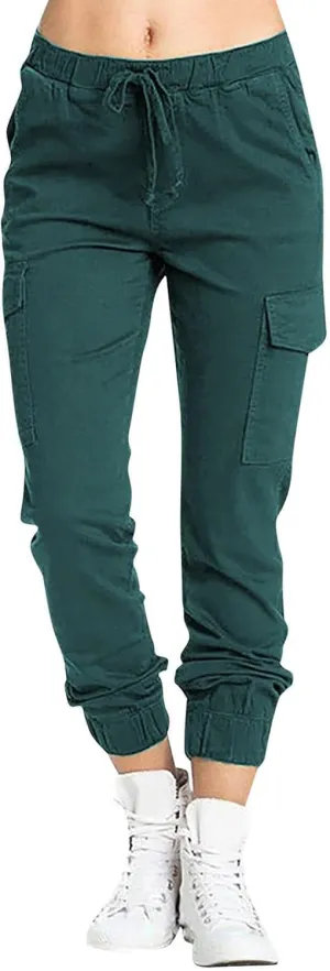 Cargo Joggers for Women Drawstring Lightweight Tapered Hiking Pants Stretch Casual Baggy Cargo Pants with Pockets