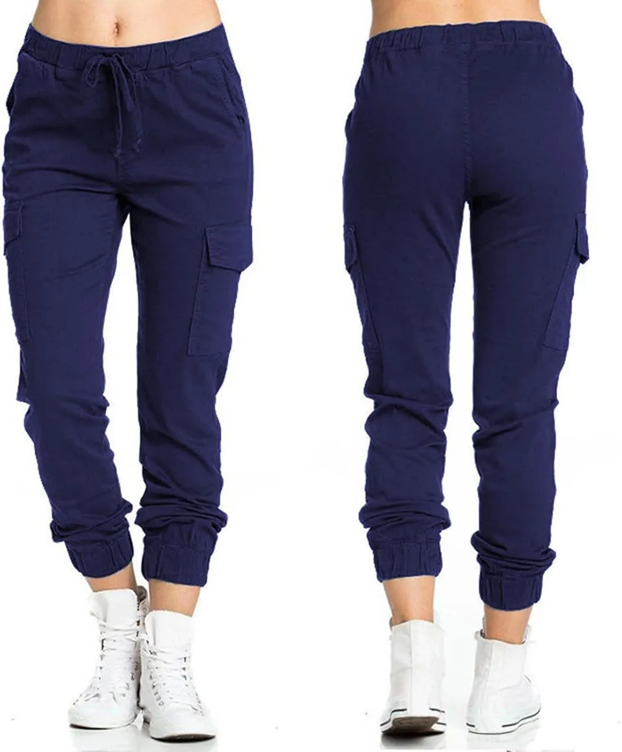 Cargo Joggers for Women Drawstring Lightweight Tapered Hiking Pants Stretch Casual Baggy Cargo Pants with Pockets