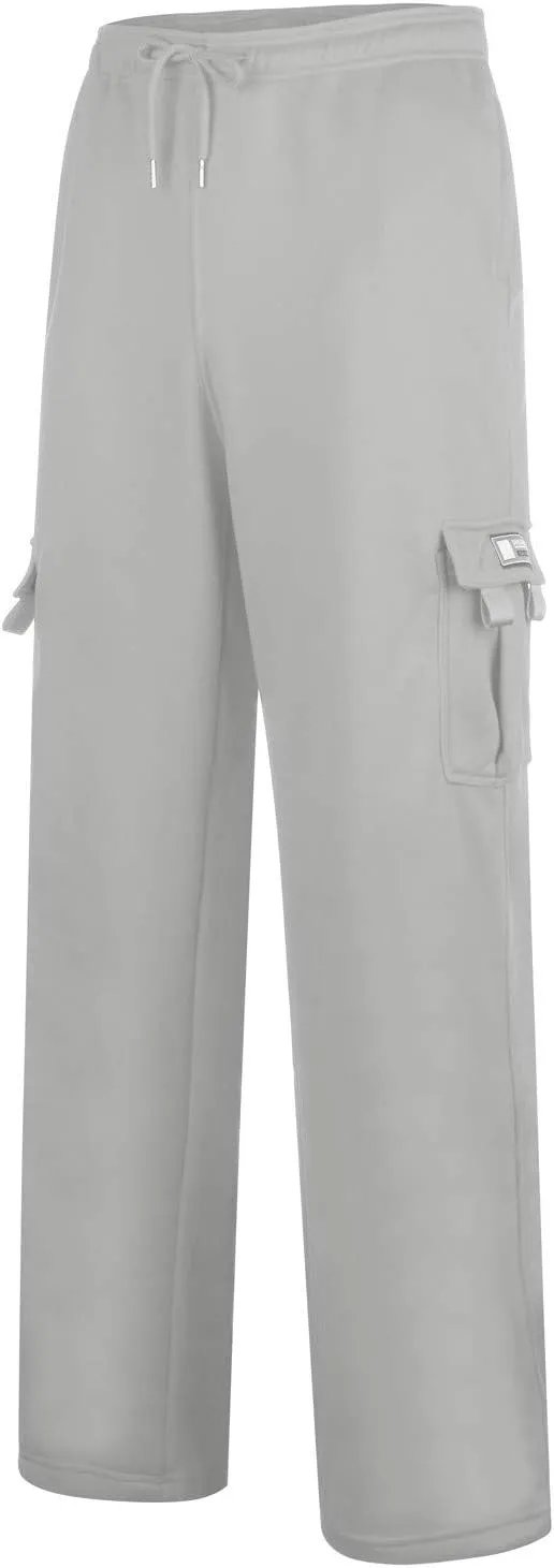 Casual Cargo Sweatpants for Men Plus Size Drawstring Waist Open Bottom Sweatpants Baggy Lounge Pants with Pockets