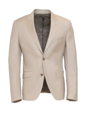 CHAMPAGNE FITTED 2-BUTTON SINGLE BREASTED WOOL SUIT JACKET
