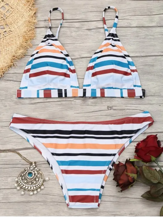 Cheap Striped Cami Bathing Suit
