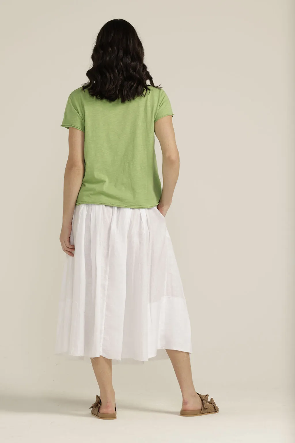 Cotton Crew Neck Tee Apple Green
