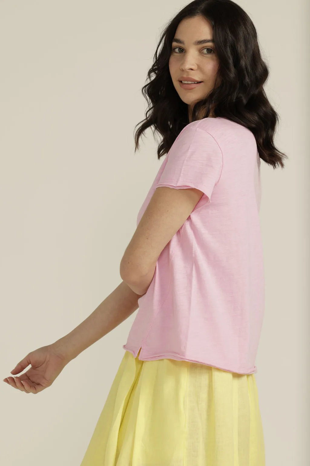 Cotton Crew Neck Tee Musk