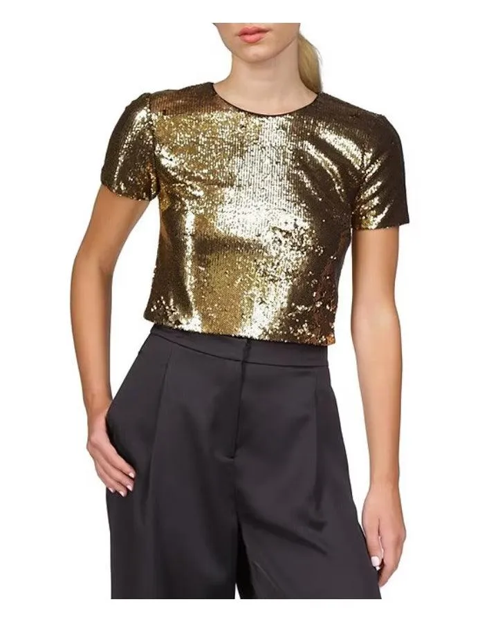 Crew Sequin Crop T-Shirt