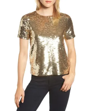 Crew Sequin Crop T-Shirt