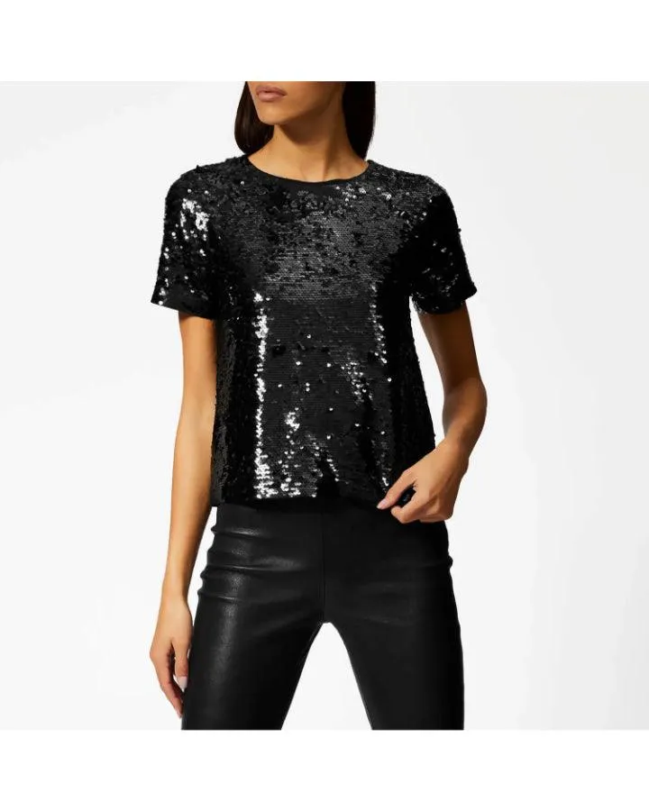 Crew Sequin Crop T-Shirt