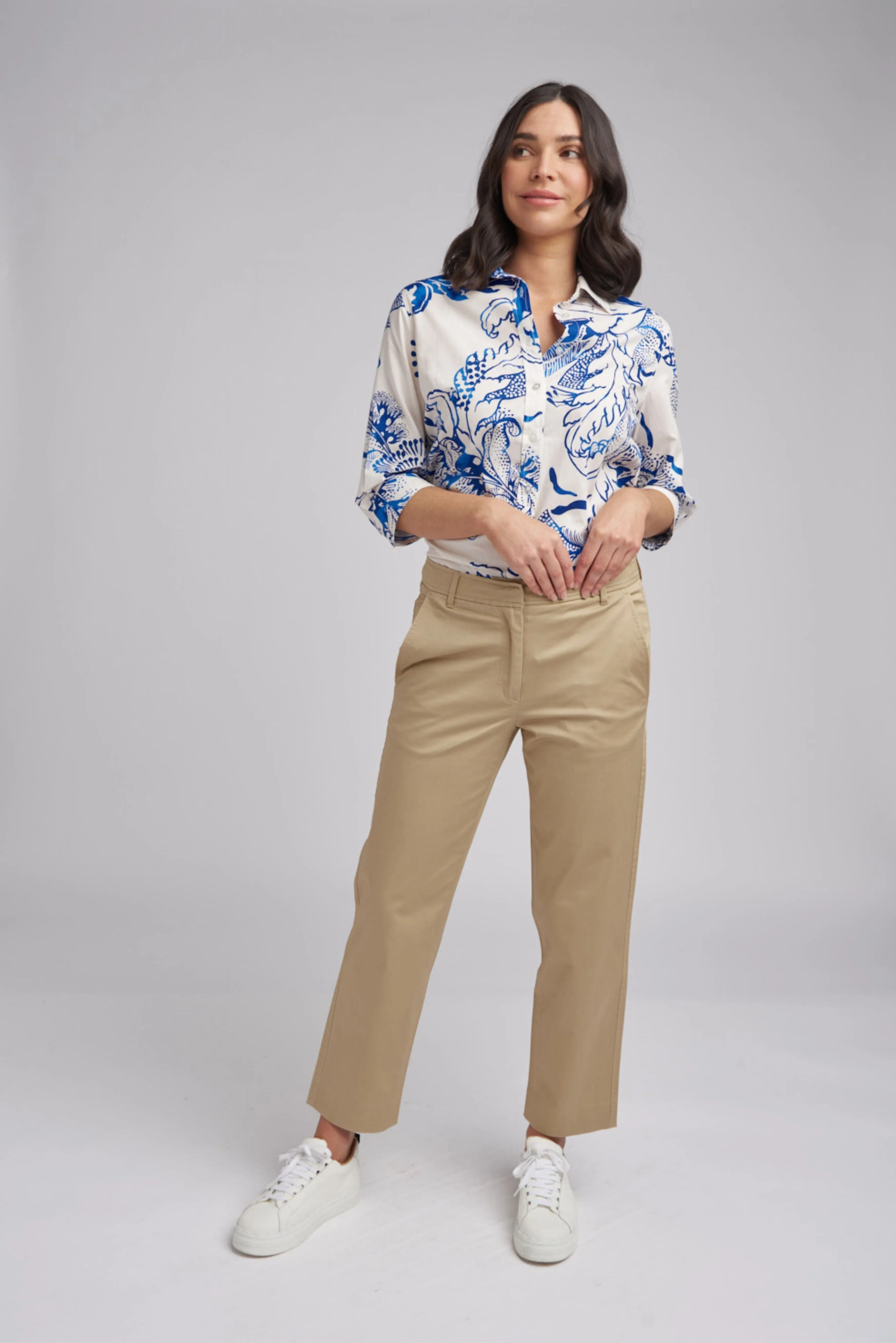 Cropped Straight Leg Pant Camel