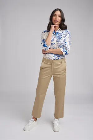 Cropped Straight Leg Pant Camel