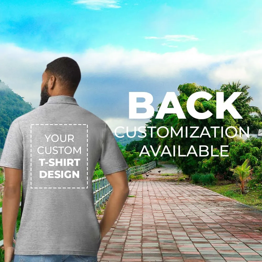 Custom Personalized Adult Customized Cotton Pique Half Sleeve Golf Polo Neck Unisex T-Shirt with Photo Text Logo Name
