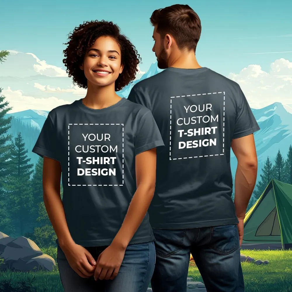 Custom Personalized Cotton T Shirt with Text Image Logo for Men Women Unisex Add Front Back Design Adult Gift T-Shirt