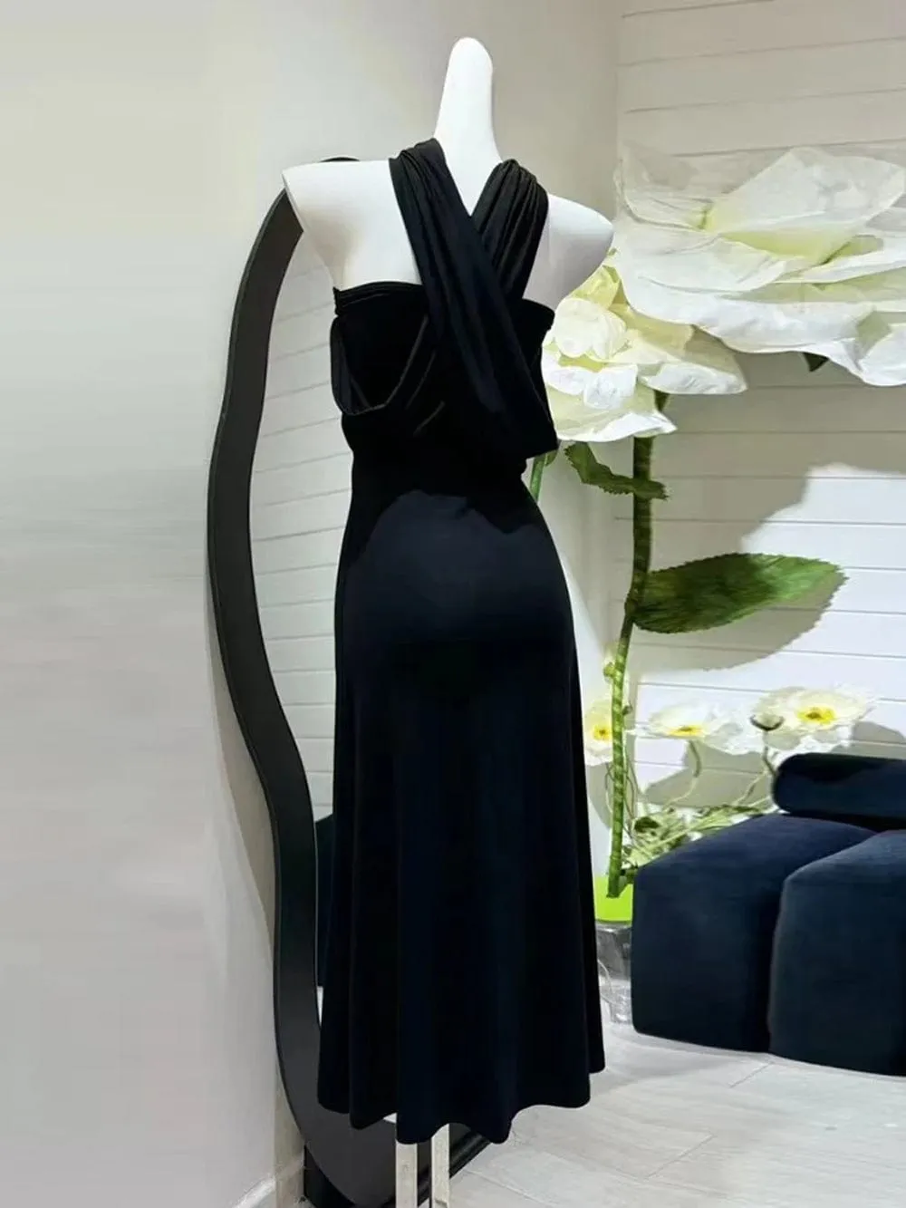 Daelyn Folds Off Shoulder Maxi Dress