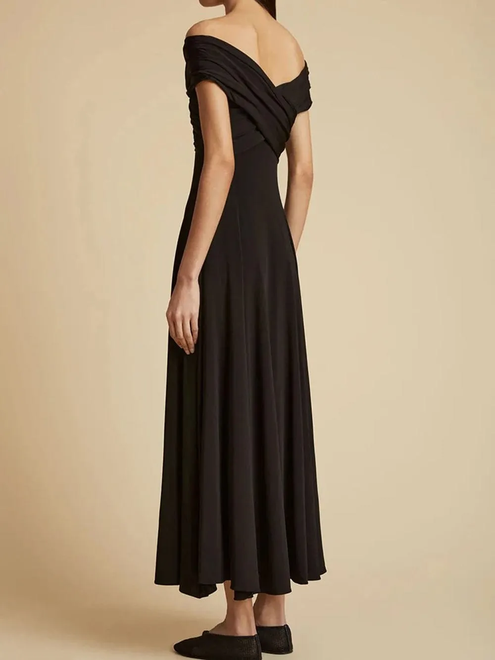 Daelyn Folds Off Shoulder Maxi Dress