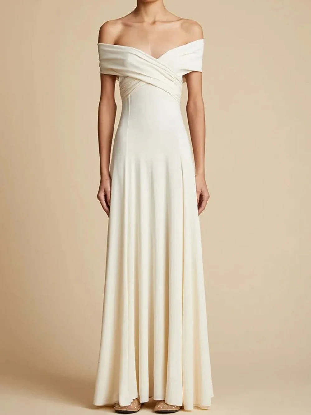 Daelyn Folds Off Shoulder Maxi Dress