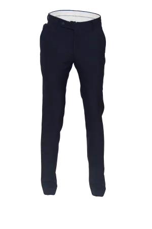 DEEP NAVY FITTED WOOL SUIT TROUSER