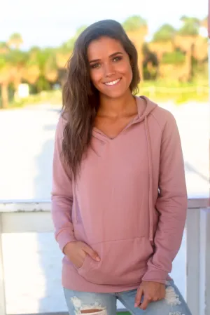 Dusty Pink Hoodie with Pocket