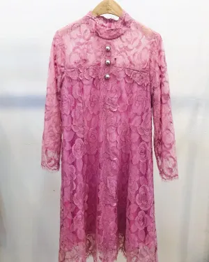 Elegant pink lace dress