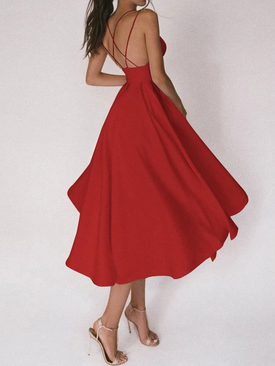 Elegant strappy V-neck dress