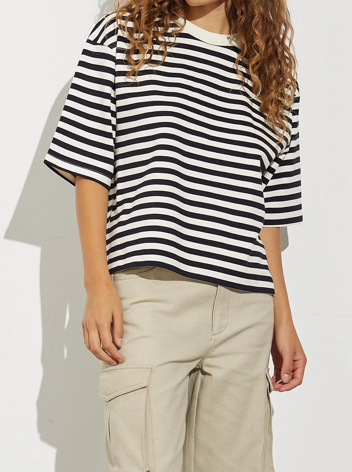 EMRYS-M T-SHIRT  | ISLAND FOSSIL SUGAR STRIPED