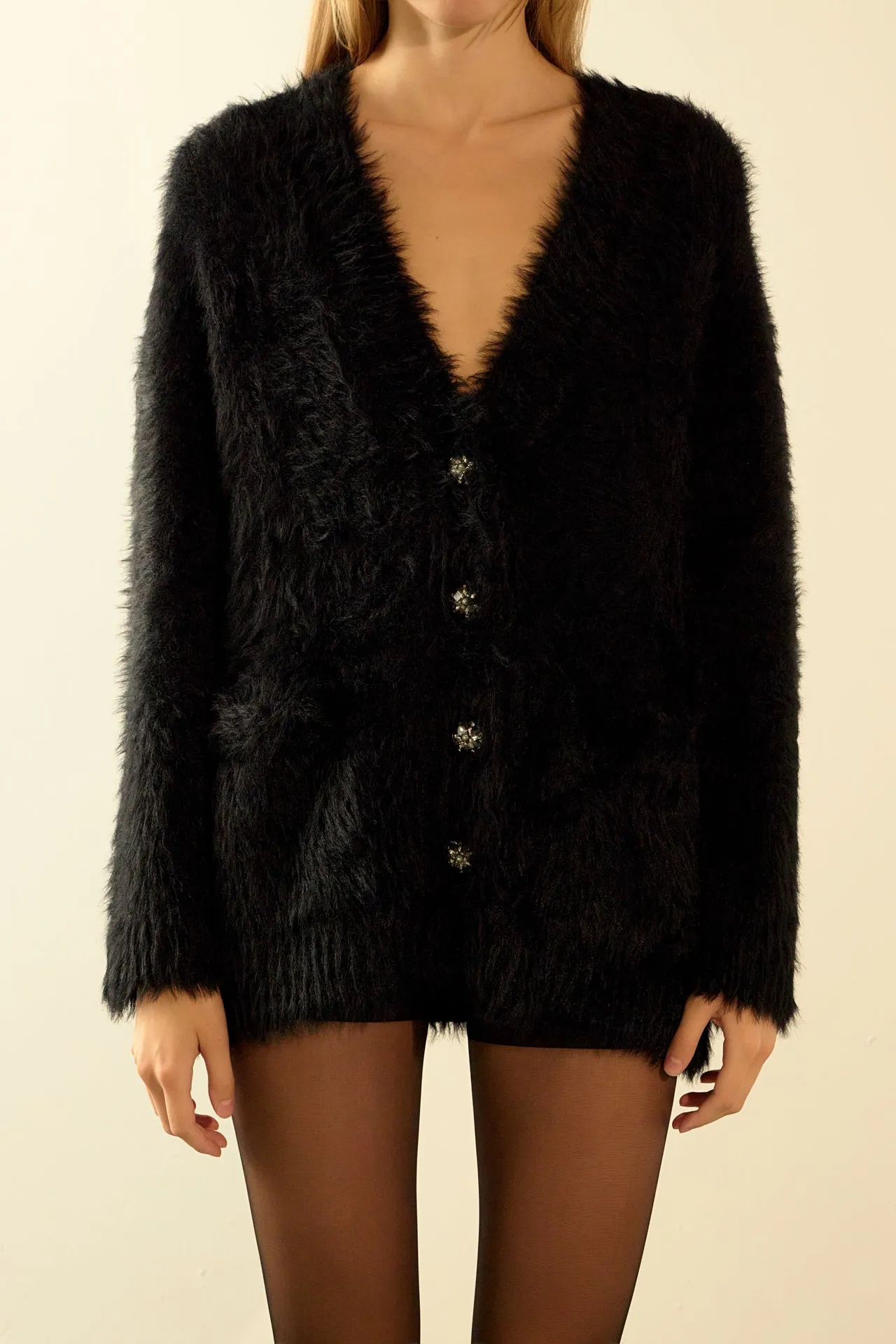 Endless Rose - Jewel Button Oversize Cardigan