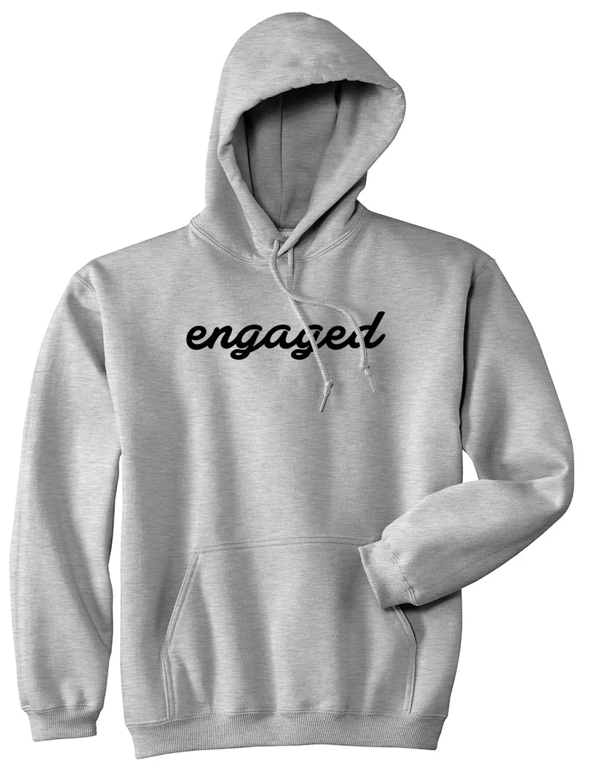 Engaged Script Mens Pullover Hoodie