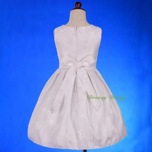 FG335 Floral Jacquard Party Wedding Flower Girl Formal Occasion Dress Size 4-11