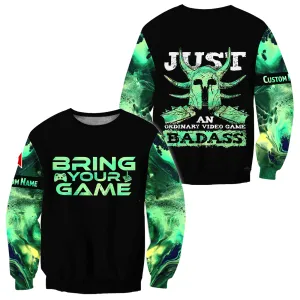 Gaming Tattoo Bring Your Game Personalized Name Printed Unisex 3D Sweatshirt Hoodie Christmas Shirt