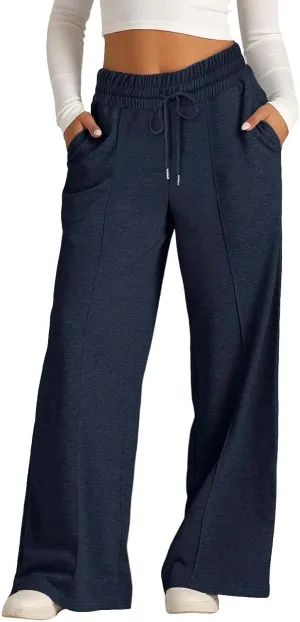 Girls Oversized Wide Leg Sweatpants Kids Baggy Straight Leg Track Pants Casual Plain Pockets Teen Straight Trousers