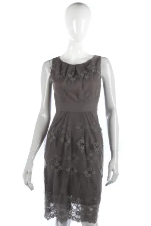 Grey lace and net cocktail dress size S