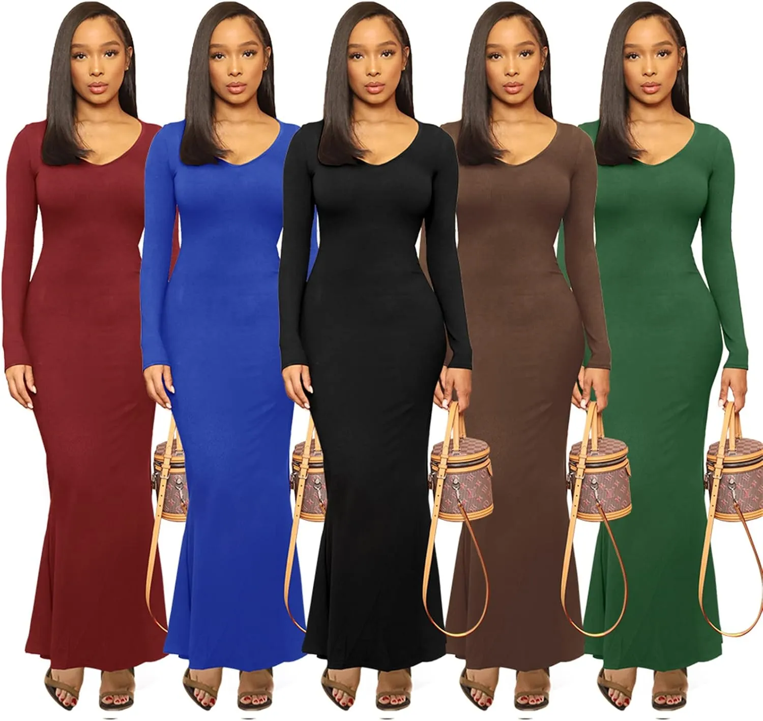Hafailia Women's Casual Soft Lounge Long Slip Dress Sexy Sleeveless Bodycon Maxi Dresses Evening Formal Cocktail