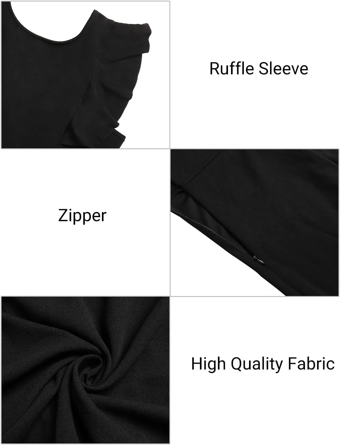 Holipick Women's Ruffle Sleeve Wedding Guest Dresses Cocktail Formal Bodycon Mermaid Evening Party Midi Dresses