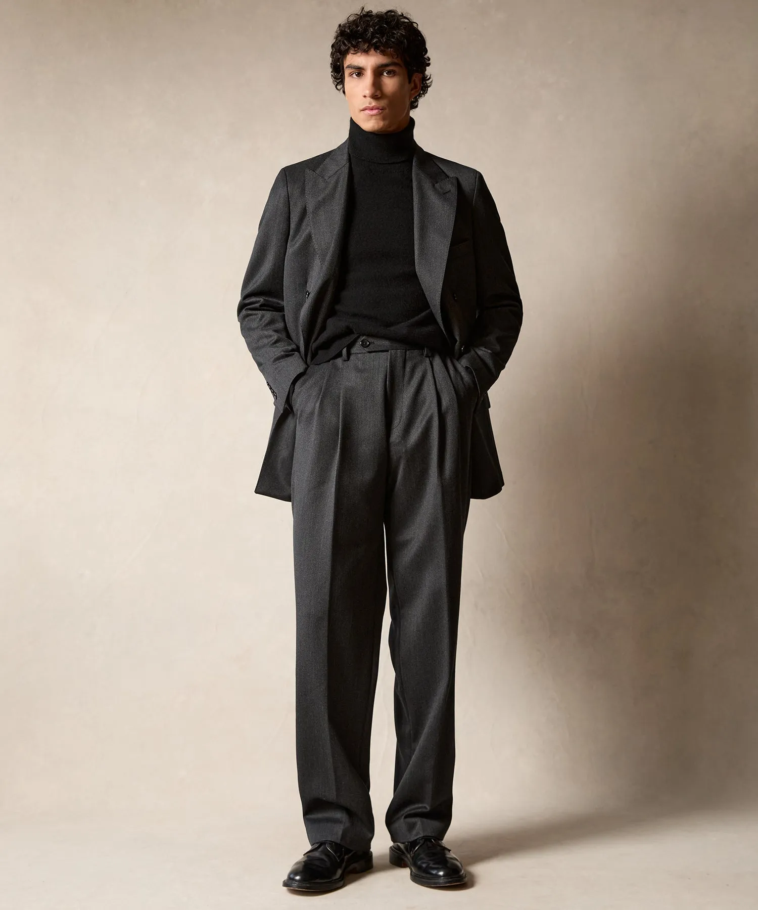 Italian Cavalry Twill Wythe Suit in Charcoal