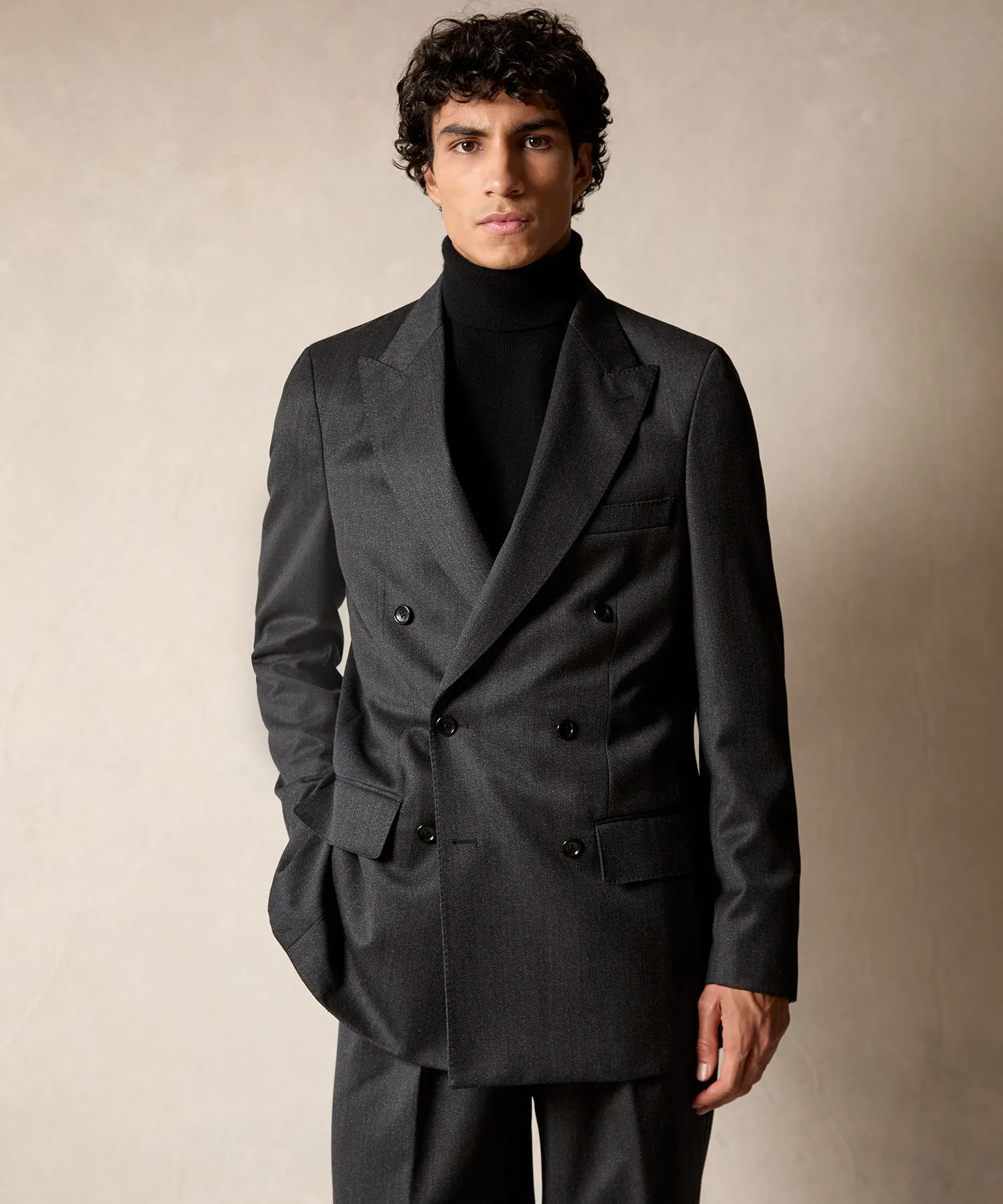 Italian Cavalry Twill Wythe Suit in Charcoal