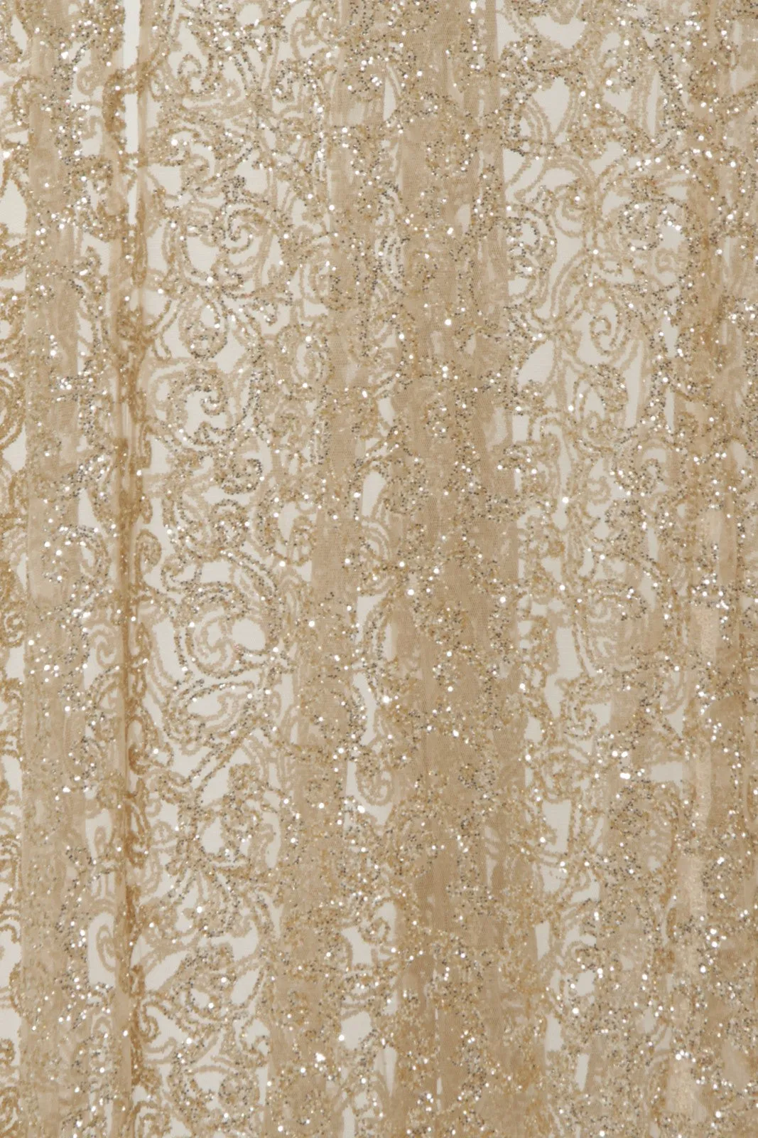 Kimya Gold Sheer Goddess Sparkle Double Slit Dress
